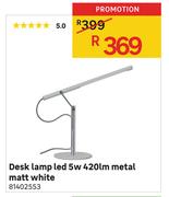 Desk Lamp LED 5w 420lm Metal Matt White
