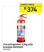 Safequip Fire Extinguisher 2.5kg With Brackets