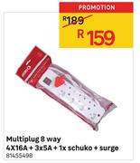 Multiplug 8 Way (4 x 16A + 1x Schuko + Surge)