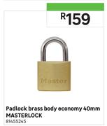Masterlock 40mm Brass Body Economy Padlock