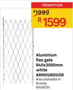 Armour Door Aluminium Flex Gate (White) 840 x 2000mm