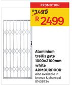 Armour Door Aluminium Trellis Gate (White) 1000 x 2100mm