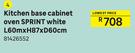 Sprint White Kichen Base Cabinet Oven L60 x H87 x D60