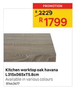 Kitchen Worktop Oak Havana L315 x D65 x T5.8cm