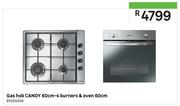 Gas Hob Candy 60cm 4 Burners & Oven 60cm