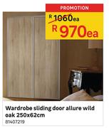 Wardrobe Sliding Door Allure Wild Oak 250 x 62cm-Each