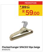 Flocked Hanger Spaceo 10 Piece Beige