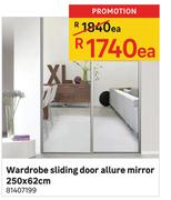 Wardrobe Sliding Door Allure Mirror 250 x 62cm-Each