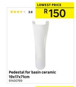 Pedestal For Basin Ceramic 19 x 17 x 71cm
