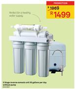 5 Stage Reverse Osmosis Unit 50 Gallons Per Day Without Pump