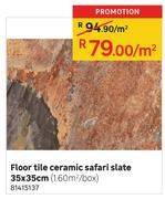 Floor Tile Ceramic Safari Slate 35 x 35-Per Sqm