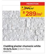 Cladding Plaster Chamonix White 51.5 x 14.5cm-Per Sqm