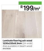Laminate Flooring Ash Wood 1230 x 220 x 8.3mm-Per Sqm