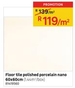 Floor Tile Polished Porcelain Nano 60 x 60cm-Per Sqm