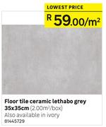 Floor Tile Ceramic Lethabo Grey 35 x 35cm-Per Sqm