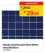Mosaic Ceramic Dark Blue 48mm Chip 30 x 30cm