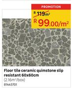 Floor Tile Ceramic Quimstone Slip Resistant 60 x 60cm-Per Sqm