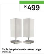 Table Lamp Twin Set Chrome Beige