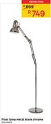 Floor Lamp Metal Black Chrome