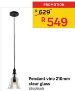 Pendant Vino 210mm Clear Glass
