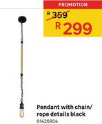 Pendant With Chain/Rope Details Black