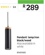 Pendant Lamp Iron Black/Wood