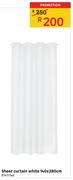 Sheer Curtain White 140 x 280cm