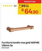 Furniture Handle Rose Gold Inspire 128mm 2p