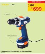 Cordless Drill Dexter Power 14.4V 2 Bat Ni-Mh 1.5Ah