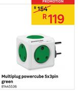 Multiplug Powercube 5x3Pin Green