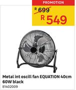 Metal Int Oscill Fan Equation 40cm 60W Black