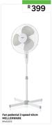 Fan Pedestal 3 Speed 40cm Mellerware