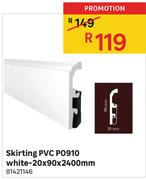 Skirting PVC P0910 White-20x90x2400mm