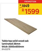 Table Top Solid Wood Oak Laminated 26mm Thick-2000x650mm