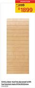 Entry Door Marine Plywood With Horizontal Slats-813x2032mm