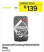 Screed Self Levelling Kwikscreed-20Kg