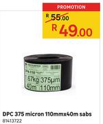 DPC 375 Micron 110mm x 40m SABS