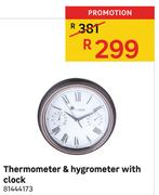 Thermometer & Hygrometer With Clock