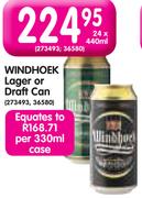 Windhoek Lager Or Draft Can-24x440ml