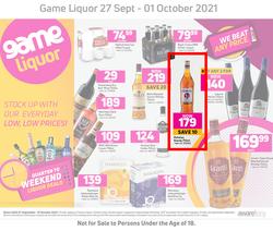 Game Liquor : Stock Up With Our Everyday Low Prices (27 September - 1 October 2021) , page 1