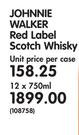 Johnnie Walker Red Label Scotch Whisky-12 x 750ml