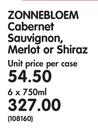Zonnebloem Cabernet Sauvignon, Merlot or Shiraz-6 x 750ml