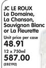JC Le Roux Le Domaine, La Chanson, Sauvignon Blanc Or La Fleurette-12 x 750ml