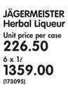 Jagermeister Herbal Liqueur-6 x 1Ltr