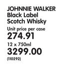 Johnnie Walker Black Label Scotch Whisky-12 x 750ml