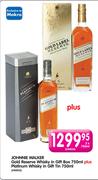 Johnnie Walker Gold Reserve Whisky in Gift Box-750ml plus Platinum Whisky in Gift Tin-750ml