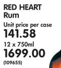 Red Heart Rum-12x750ml