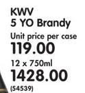 KWV 5 YO Brandy-12x750ml