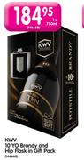 KWV 10 YO Brandy And Hip Flask In Gift Pack-750ml