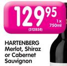 Hartenberg Merlot, Shiraz or Cabernet Sauvignon-750ml